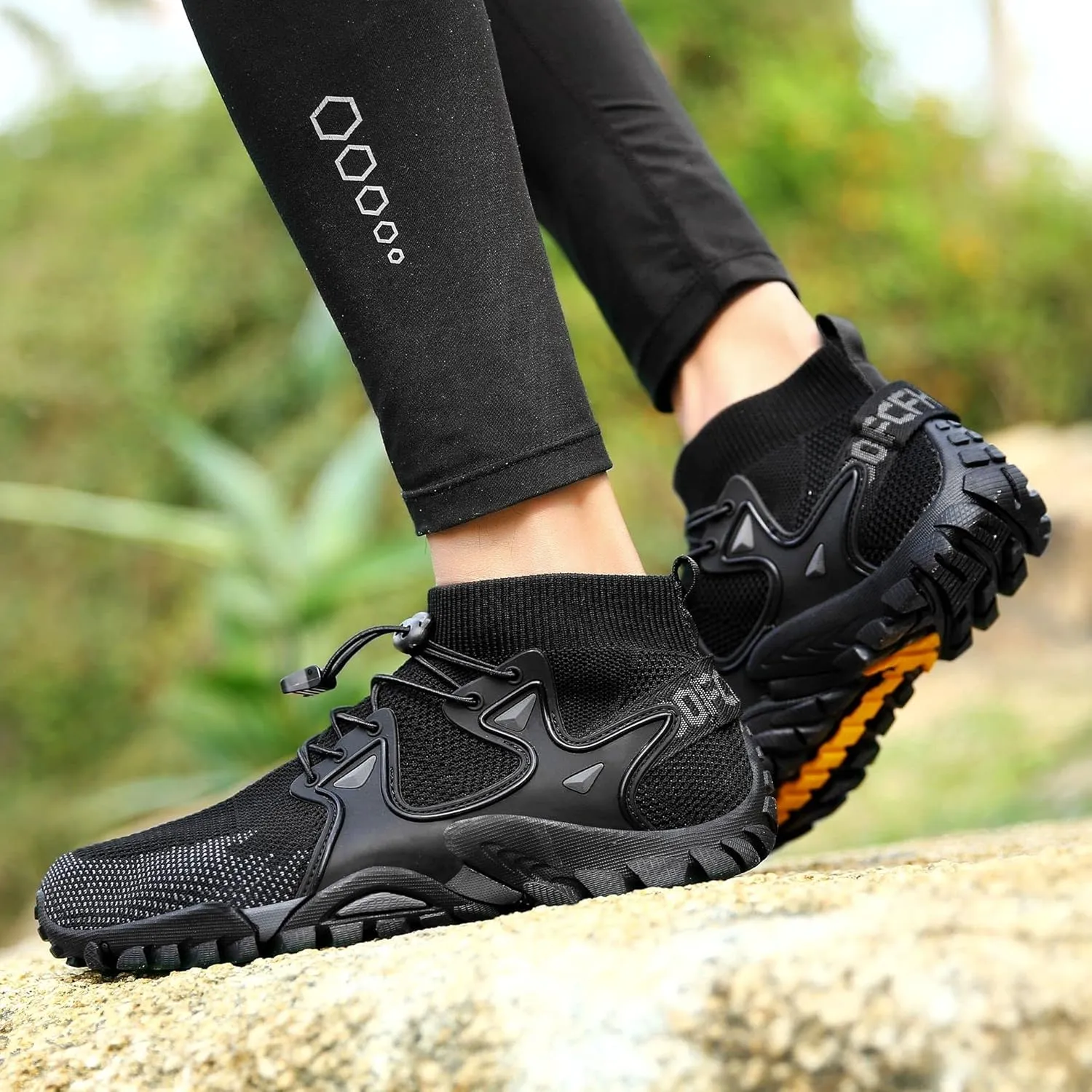 Hiking Boots Mens Walking Shoes Lightweight Trekking Outdoor Mountain Mid Casual Trainers Lace-up