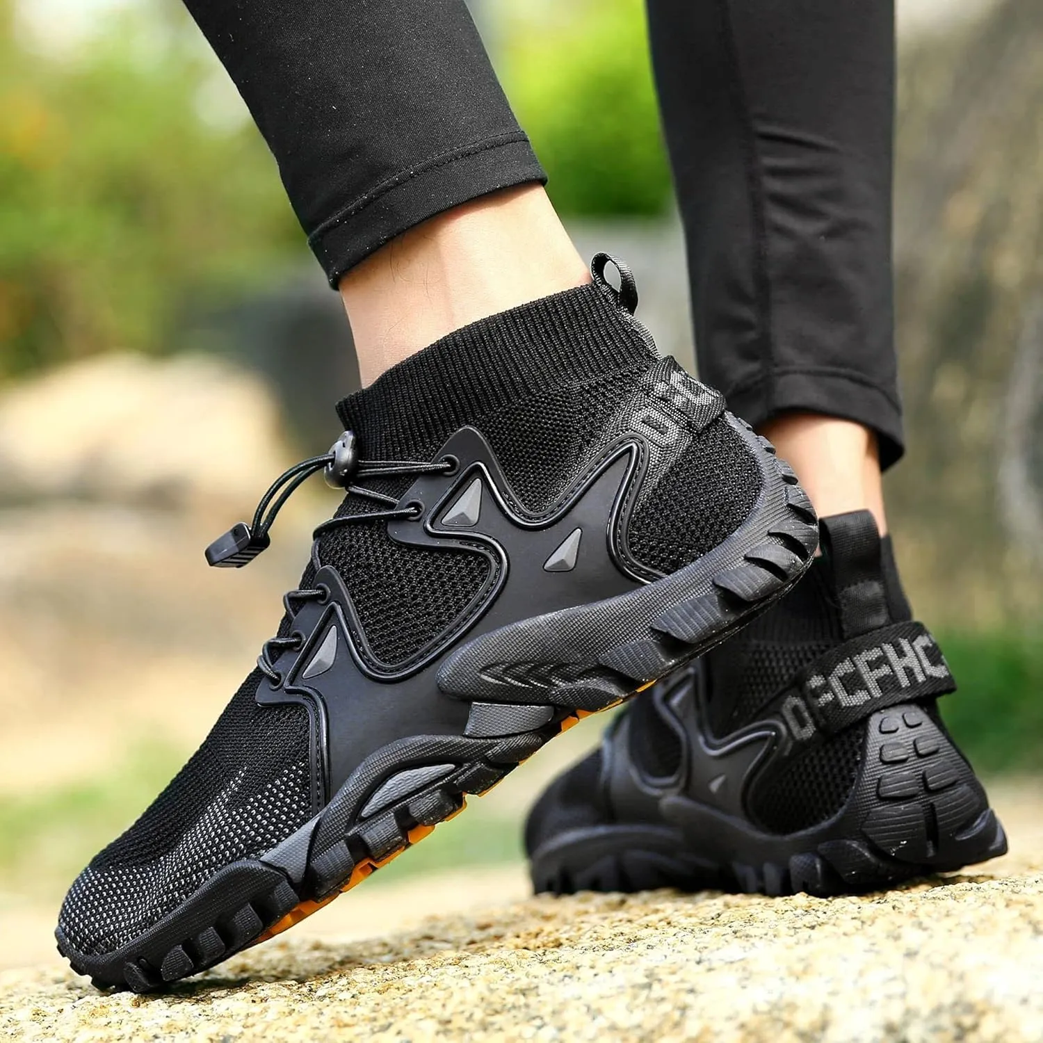 Hiking Boots Mens Walking Shoes Lightweight Trekking Outdoor Mountain Mid Casual Trainers Lace-up