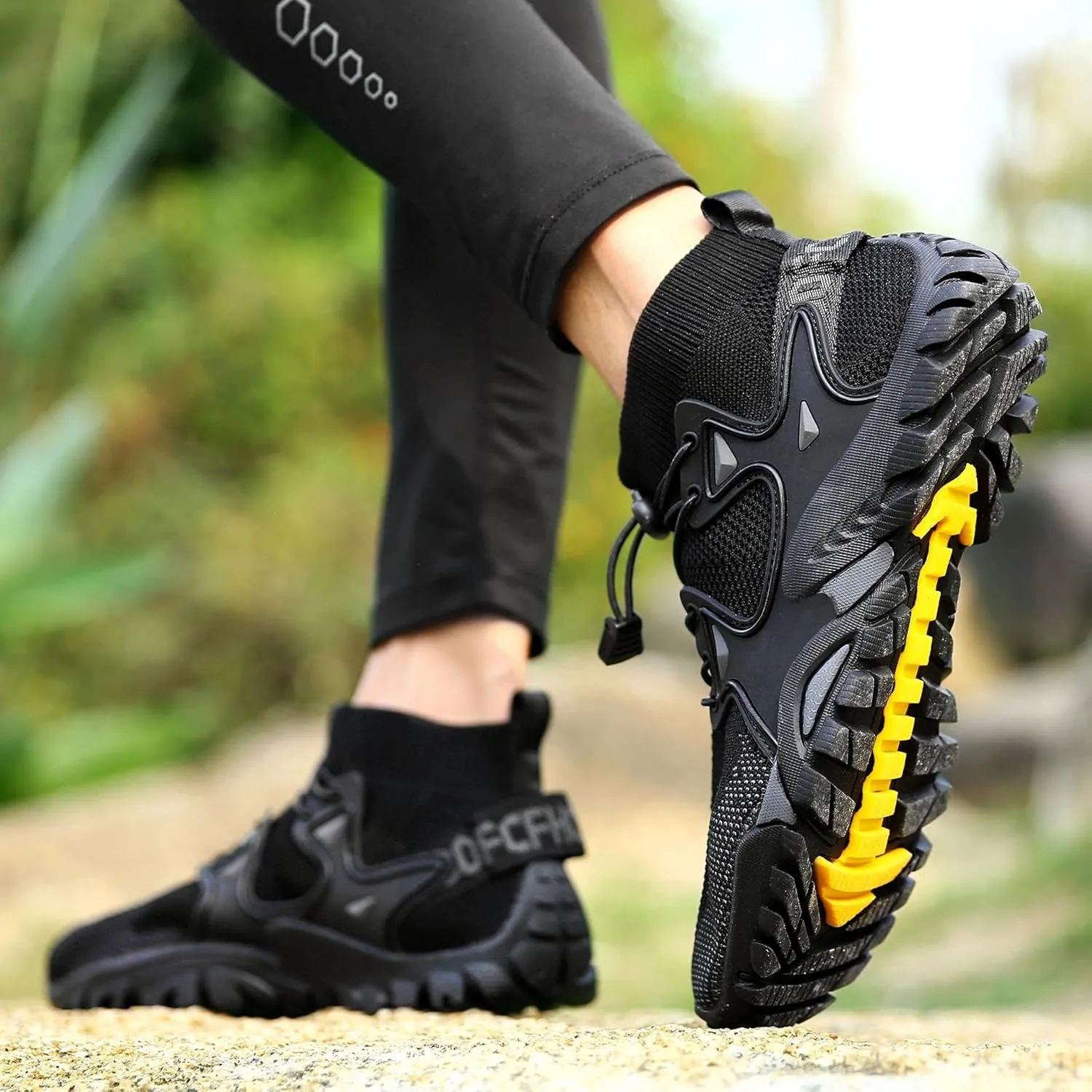 Hiking Boots Mens Walking Shoes Lightweight Trekking Outdoor Mountain Mid Casual Trainers Lace-up