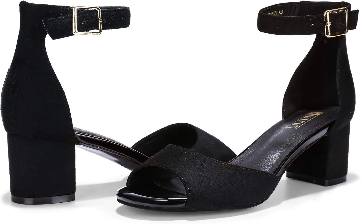 IDIFU Women's Candie Low Block Heels Sandals Peep Toe Chunky Ankle Strap Wedding Dress Shoes