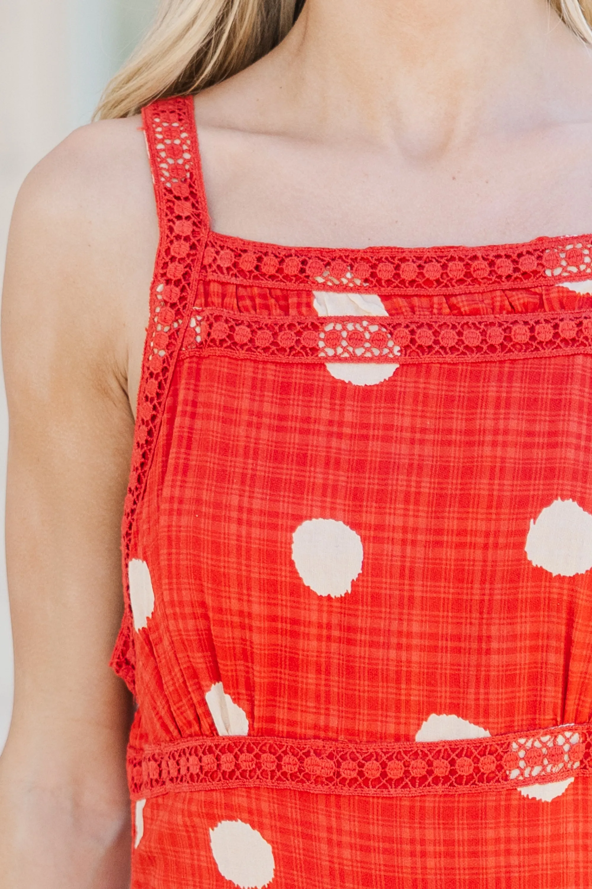 It's In The Air Red Floral Midi Dress