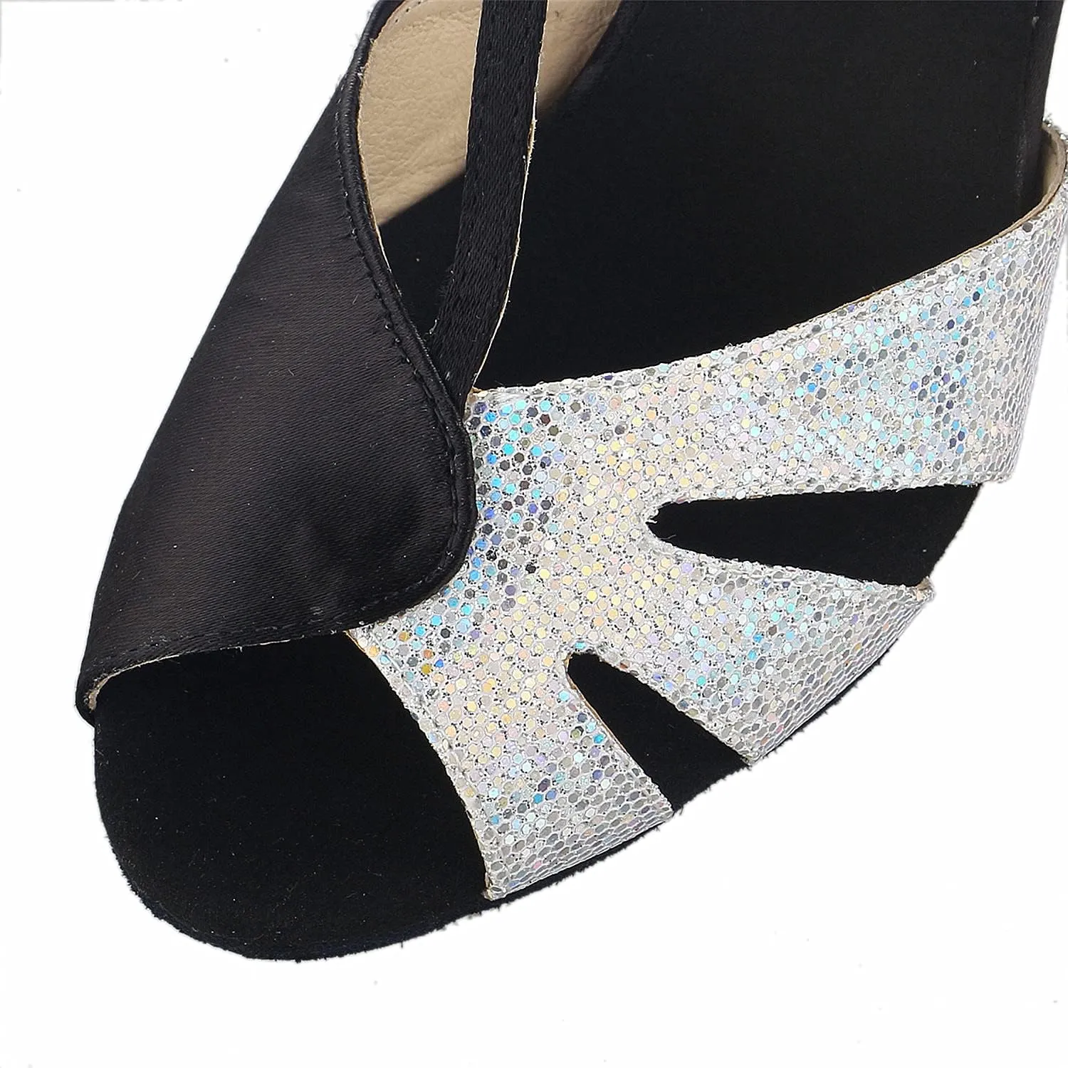 JIAJIA 20518 Women's Satin Sandals Flared Heel Latin Salsa Performance Dance Shoes