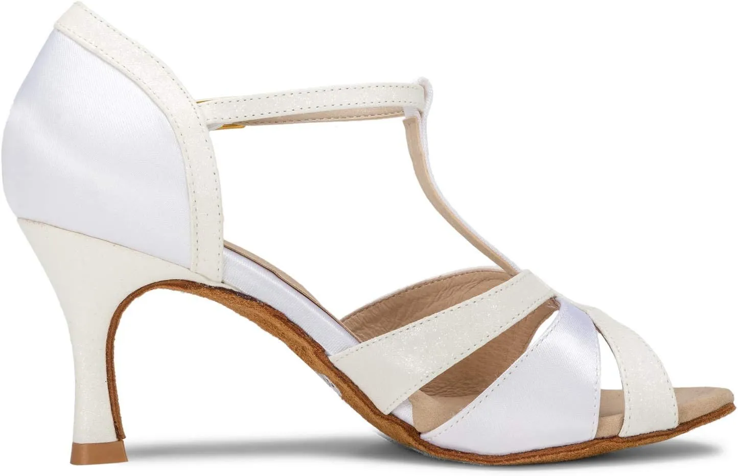 JIAJIA 20519 Women's Satin Sandals Flared Heel Latin Salsa Performance Dance Shoes