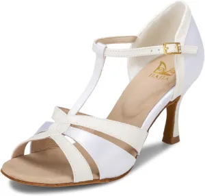 JIAJIA 20519 Women's Satin Sandals Flared Heel Latin Salsa Performance Dance Shoes