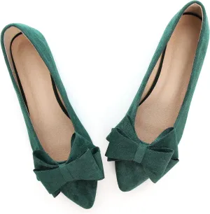 JiangWei Shu Women's Ballet Flats Solid Slip On Walking Shoes