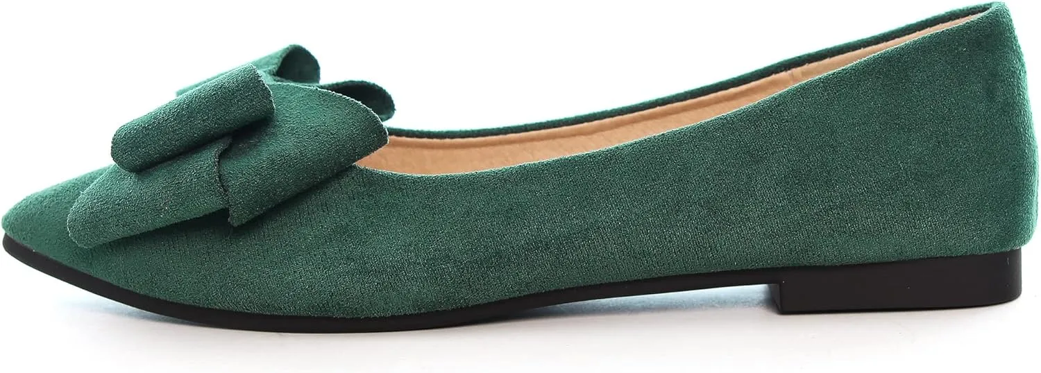 JiangWei Shu Women's Ballet Flats Solid Slip On Walking Shoes