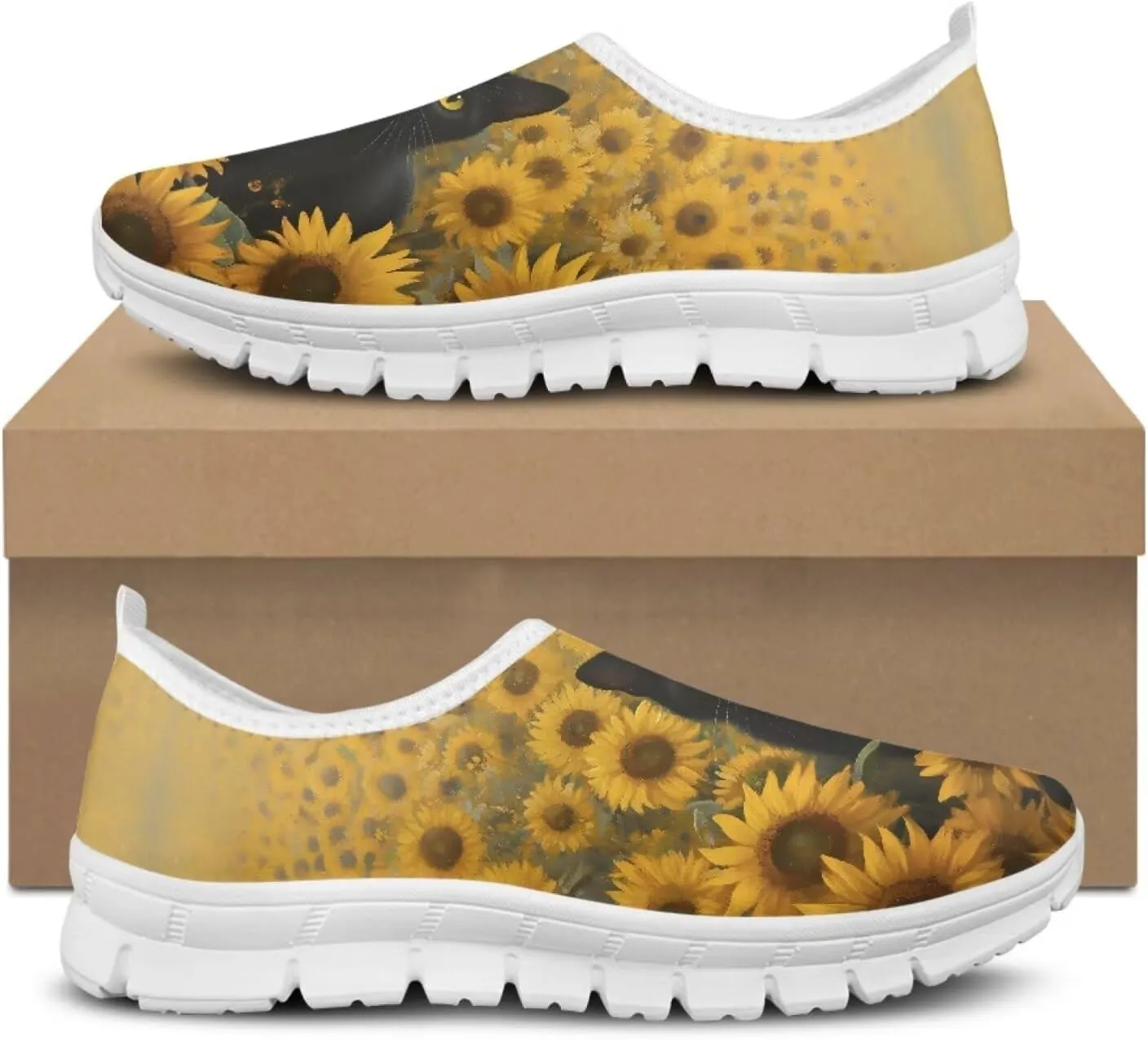 JoyLamoria Cow Platform Sneakers Causal Slip on Shoes Causal Boat Loafers for Women with Arch Support Art Travel Shoes