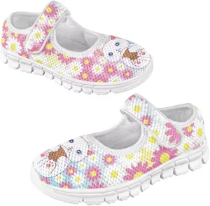 JoyLamoria Girls Mary Jane Shoes Toddler/Little Kids Slip on Sneakers Comfort Dress Shoes with Sunflower Cow South Western Navajo Design