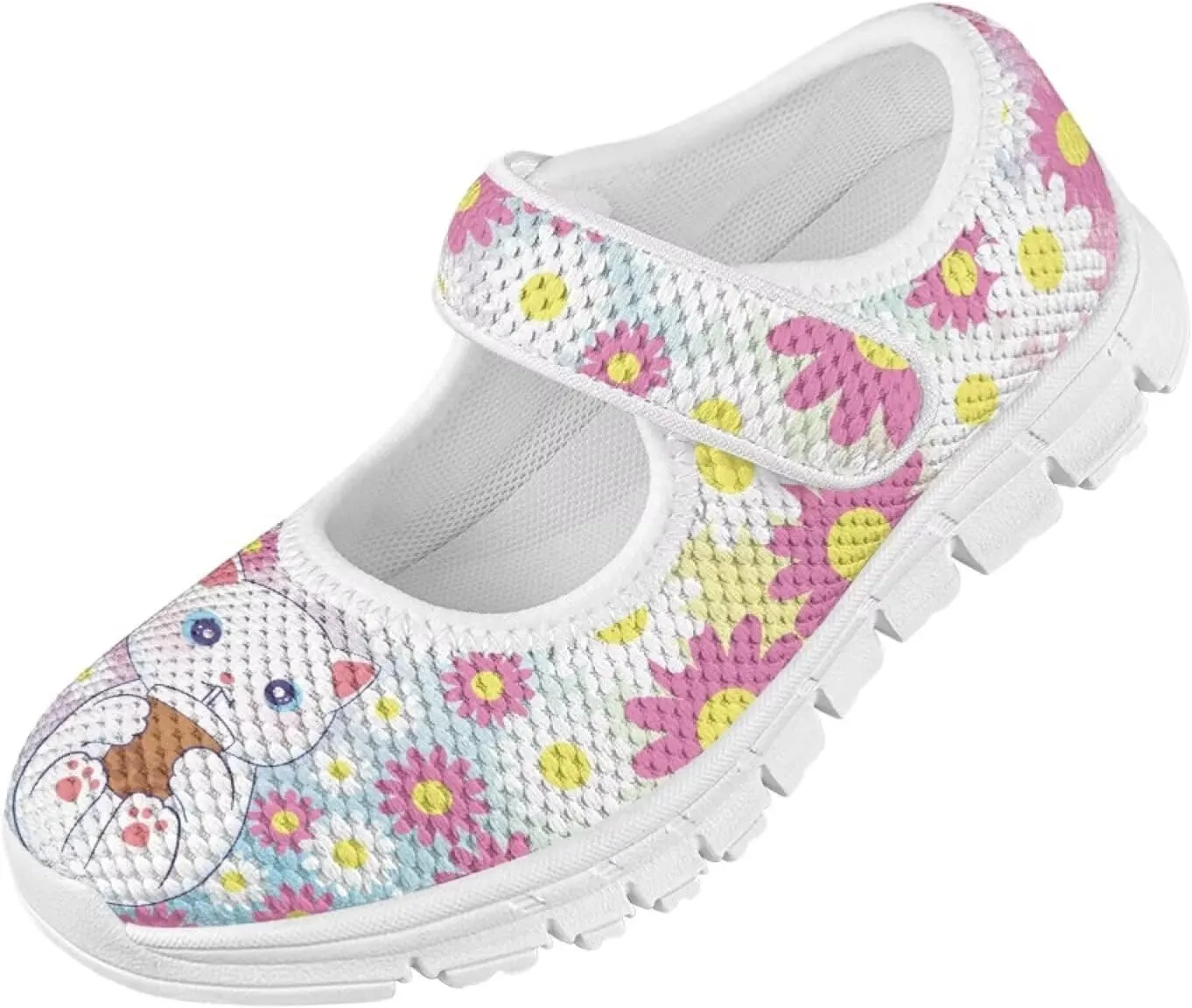 JoyLamoria Girls Mary Jane Shoes Toddler/Little Kids Slip on Sneakers Comfort Dress Shoes with Sunflower Cow South Western Navajo Design