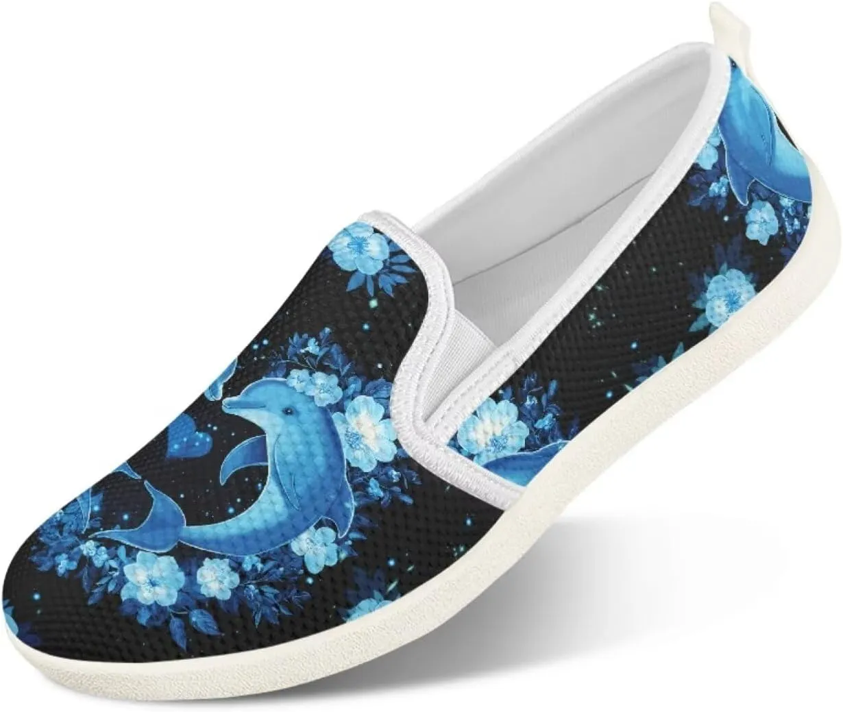 JoyLamoria Hummingbird Sneakers Walking Shoes Teens Adults Elastic Loafers and Flats Quick Drying Sneakers Slip On Shoes Arch Support