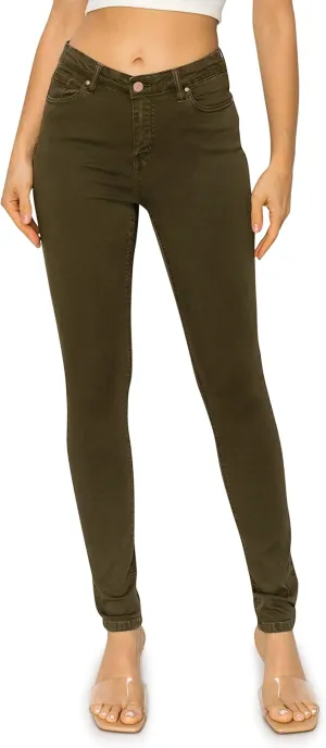 KHAKI & BLUE Cali1850 Women’s The Everyday Garment-Dyed Skinny Jeans – Soft Stretchy High Rise Comfy Casual Pants