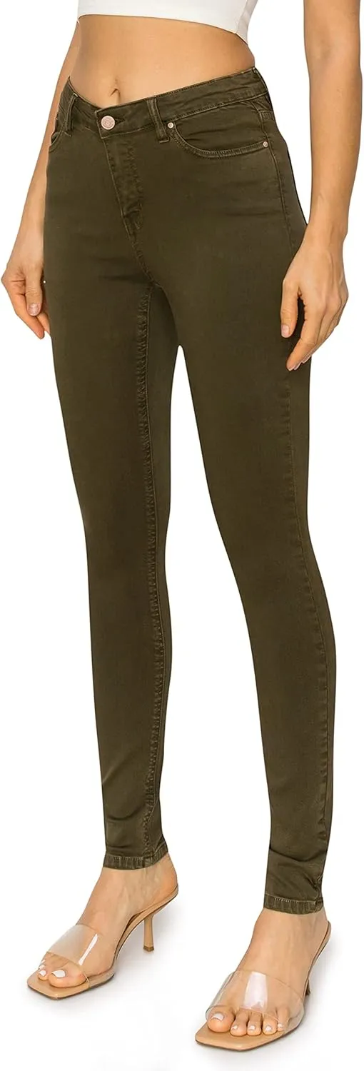 KHAKI & BLUE Cali1850 Women’s The Everyday Garment-Dyed Skinny Jeans – Soft Stretchy High Rise Comfy Casual Pants