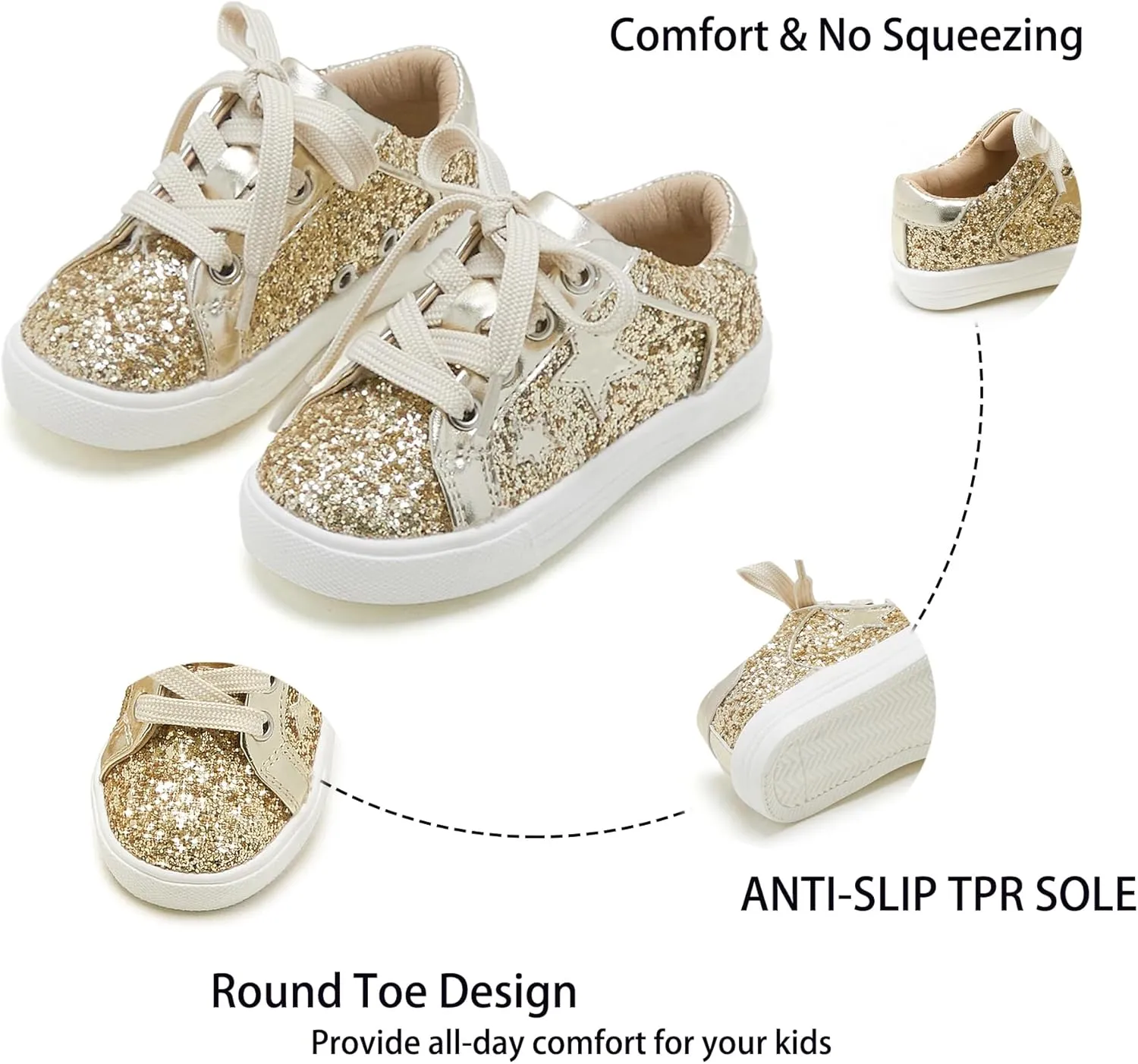 Kiderence Toddler Girls Sneakers Little Girls Running Sports Shoes(Toddler/Little Kids)