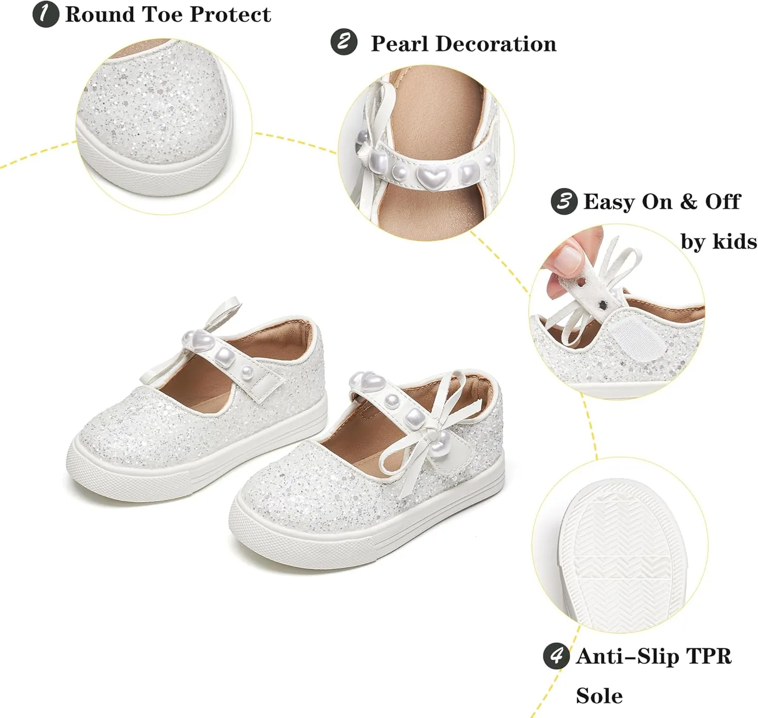 Kiderence Toddler Girls Sneakers Little Girls Running Sports Shoes(Toddler/Little Kids)