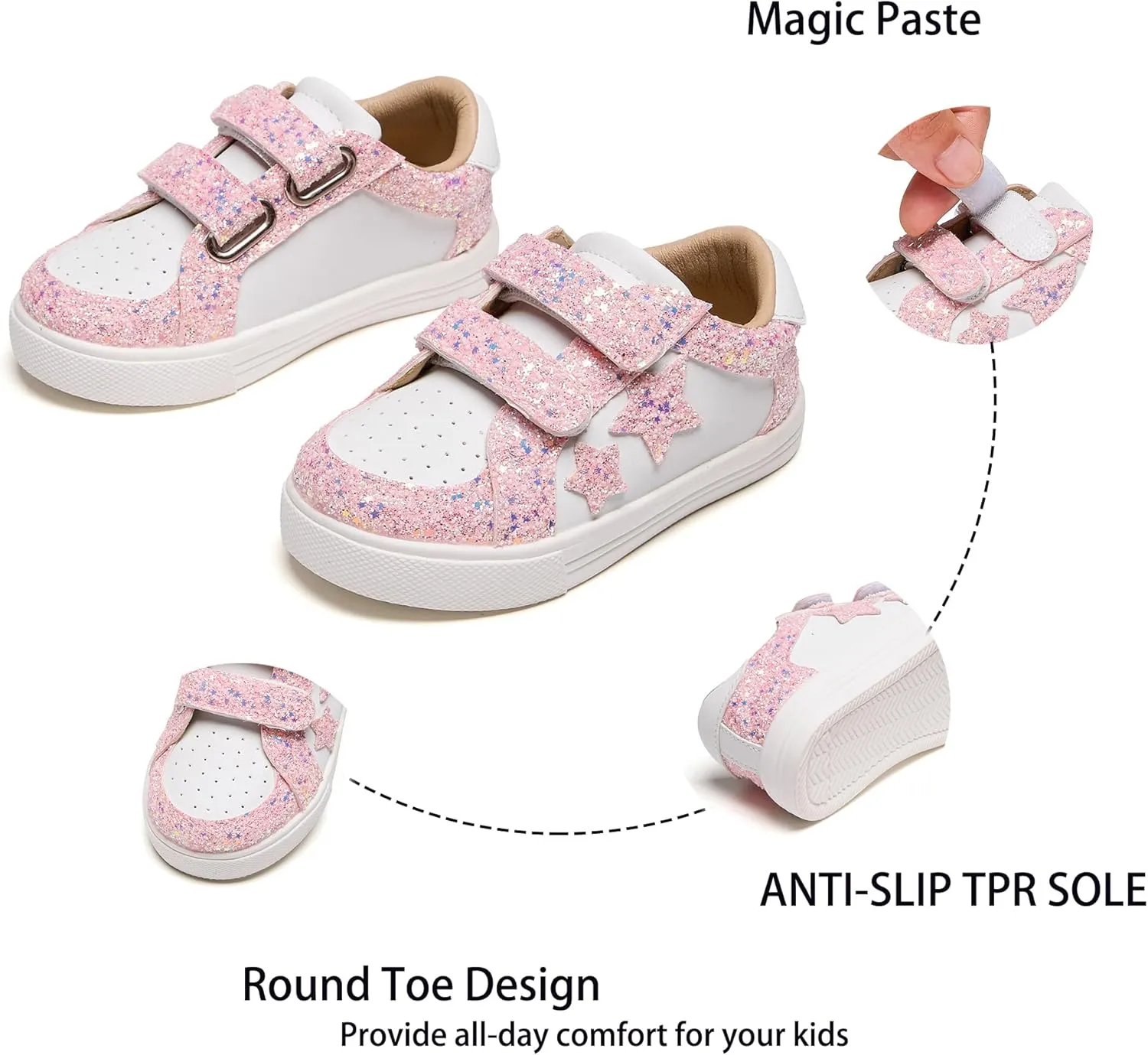 Kiderence Toddler Girls Sneakers Little Girls Running Sports Shoes(Toddler/Little Kids)