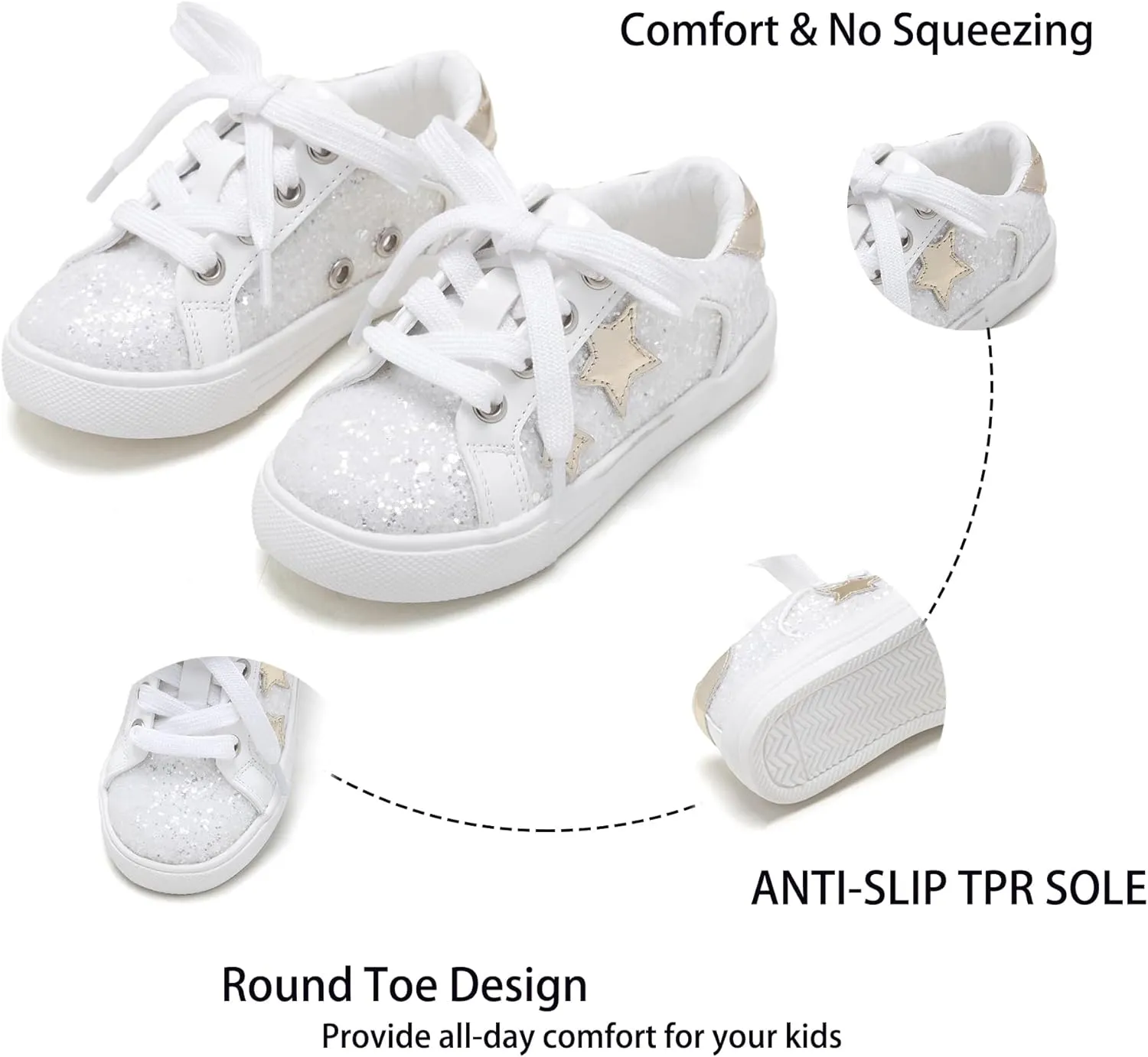 Kiderence Toddler Girls Sneakers Little Girls Running Sports Shoes(Toddler/Little Kids)