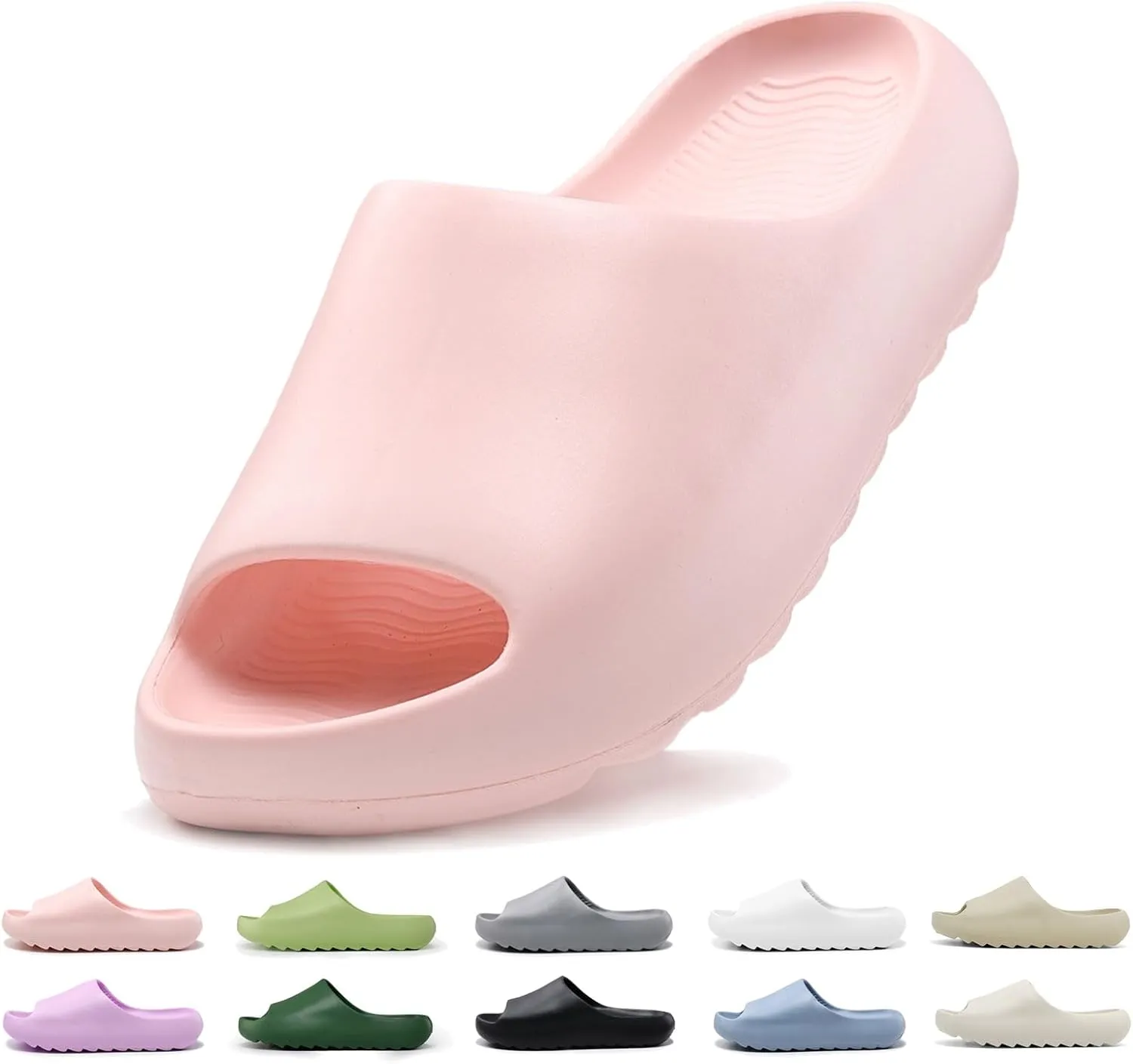 Kids Lightweight Soft EVA Non-Slip Slides Slippers Open Toe Comfy Sandals for Toddler Boys Girls Children Bathroom Shower Summer Pool Beach Slippers