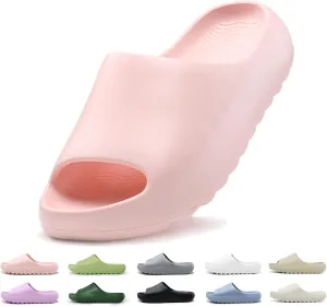 Kids Lightweight Soft EVA Non-Slip Slides Slippers Open Toe Comfy Sandals for Toddler Boys Girls Children Bathroom Shower Summer Pool Beach Slippers