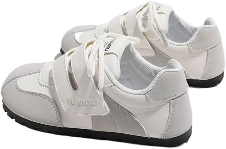 Korean Chunky Sneakers, Kawaii Academy Style, Cloud Sole & Hidden Heel Lift, Comfortable White Shoes for Women, Touch Fastener Strap, Preppy Outfit, Gift for Daughter, Travel-Friendly