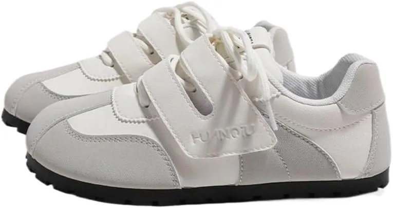 Korean Chunky Sneakers, Kawaii Academy Style, Cloud Sole & Hidden Heel Lift, Comfortable White Shoes for Women, Touch Fastener Strap, Preppy Outfit, Gift for Daughter, Travel-Friendly