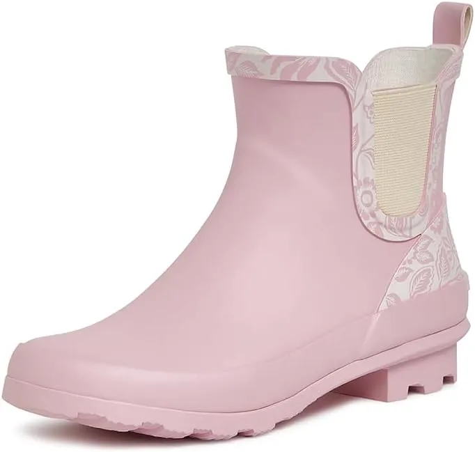 Laura Ashley Women's Rain Boots, Mid Cut Rubber Rain Boots for Women - Waterproof Ankle Boots for Ladies