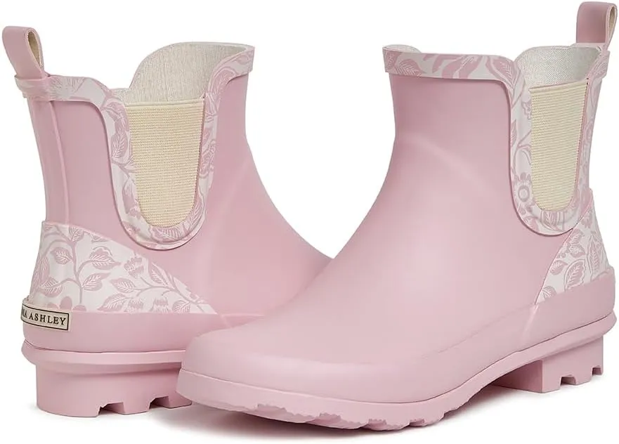 Laura Ashley Women's Rain Boots, Mid Cut Rubber Rain Boots for Women - Waterproof Ankle Boots for Ladies