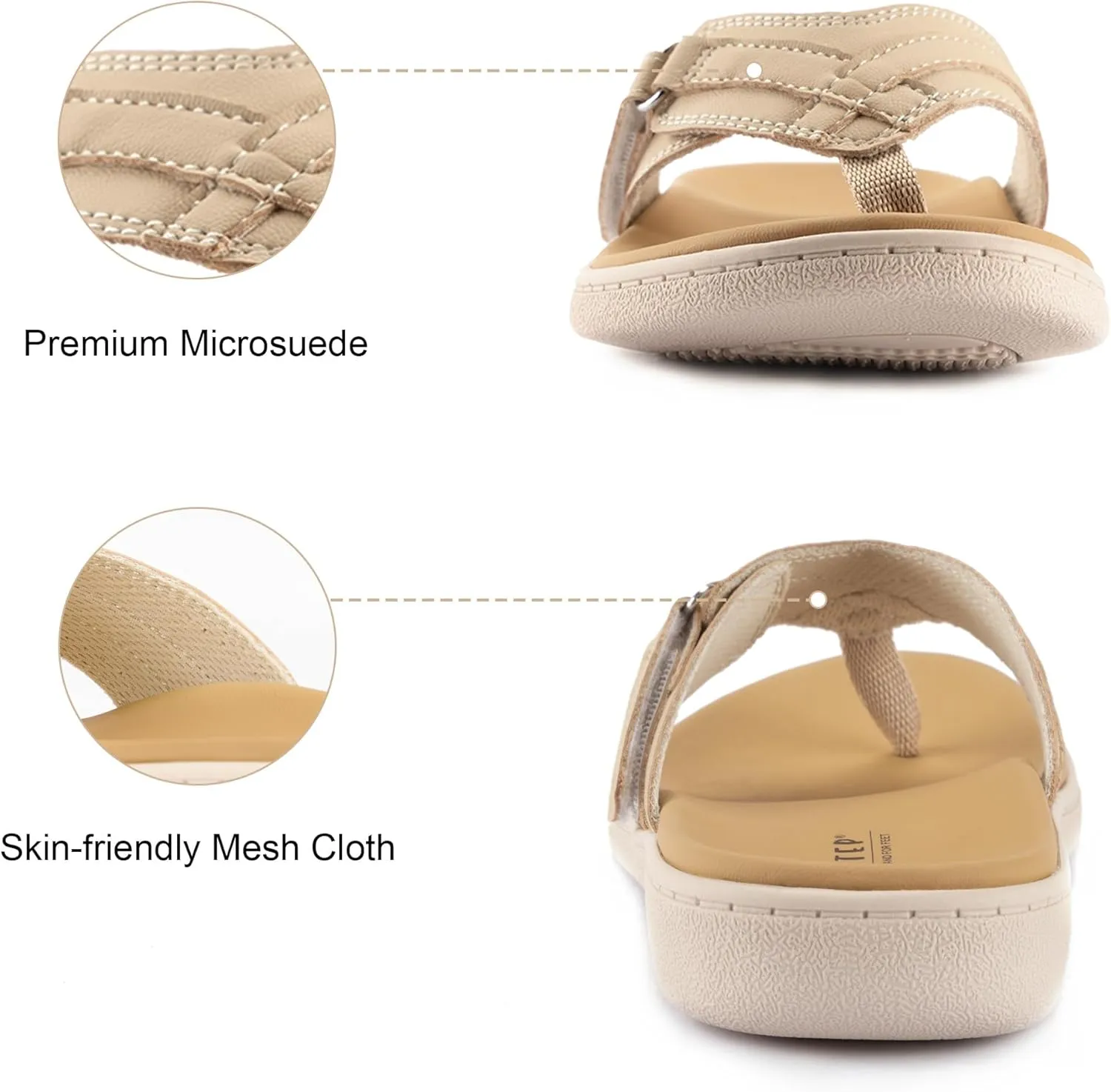 LazyStep Women's Orthotic Slide Sandals, Casual Summer Sandals with Arch Support