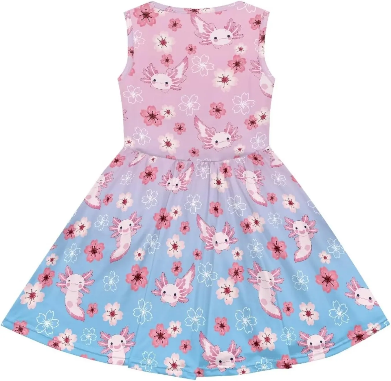 Little Girl Sleeveless Dress Comfy Sundress with Pockets for Kids Girls 4-14 Years Old