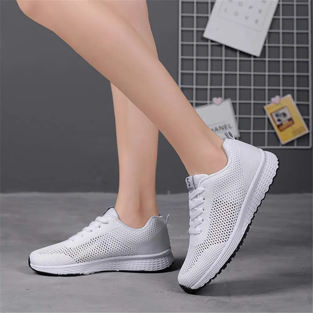LLTMALL Women's Lace Up Mesh Sneakers Lightweight Tennis Running Shoes