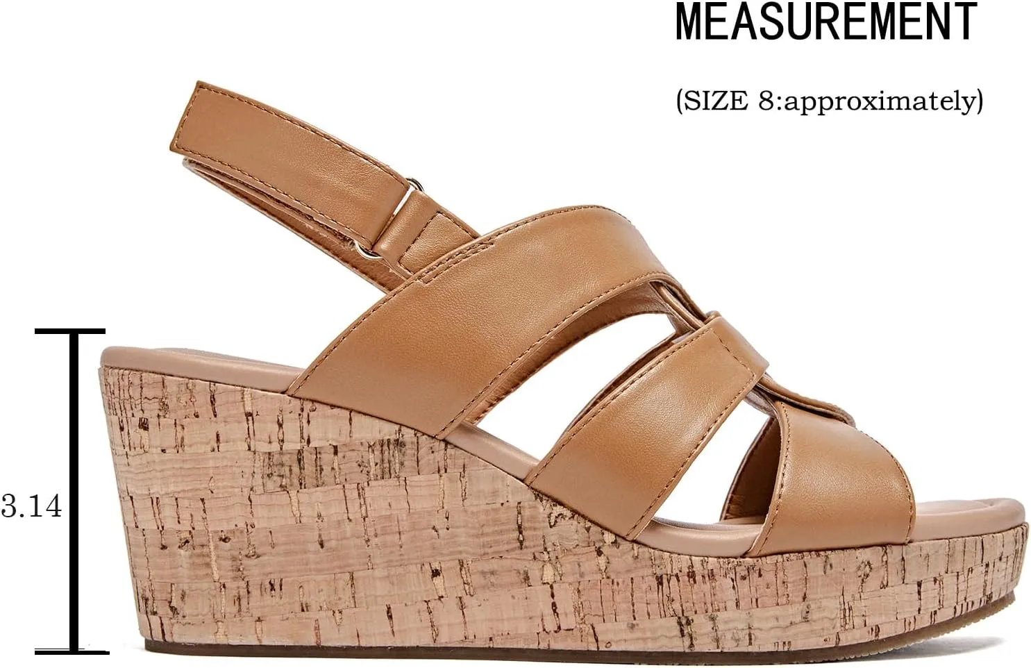 Luoika Women's Wide Width Wedge Sandals, Platform Wedge Pump Heel Ankle Strap Open Toe Women's Sandals Concise Casual Summer Shoes.