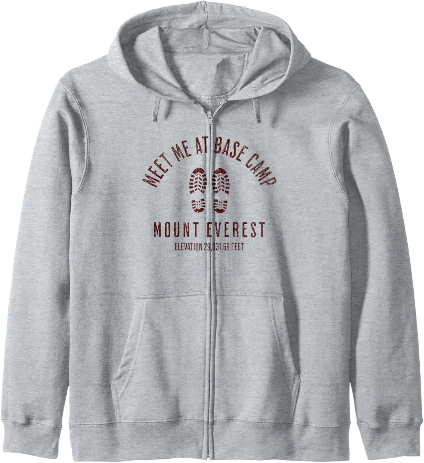 Meet Me At Base Camp Mount Everest Mountain Climbing Boots Zip Hoodie