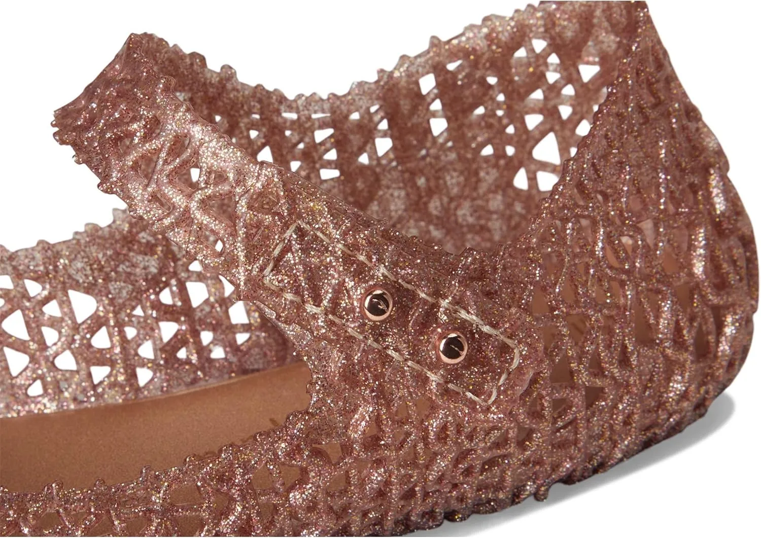 Melissa Mini Campana Papel Flats for Babies, Toddlers - Comfortable & Cute Close-Toe Jelly Flat Shoes with Mary-Jane Strap & Interwoven Cut-Out Design