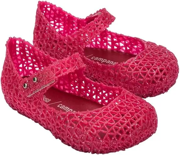 Melissa Mini Campana Papel Flats for Babies, Toddlers - Comfortable & Cute Close-Toe Jelly Flat Shoes with Mary-Jane Strap & Interwoven Cut-Out Design