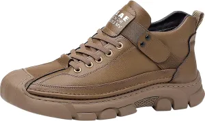 Mens Casual Shoes Fashion Sneakers Dress Shoes Comfortable Non-Slip Walking Hiking Shoes Lace Up Leather Oxfords for Men