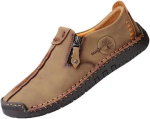 Men's Loafer Shoes with Side Zipper, Comfy Non-Slip Slip On Shoes, Men's Shoes, Spring and Summer