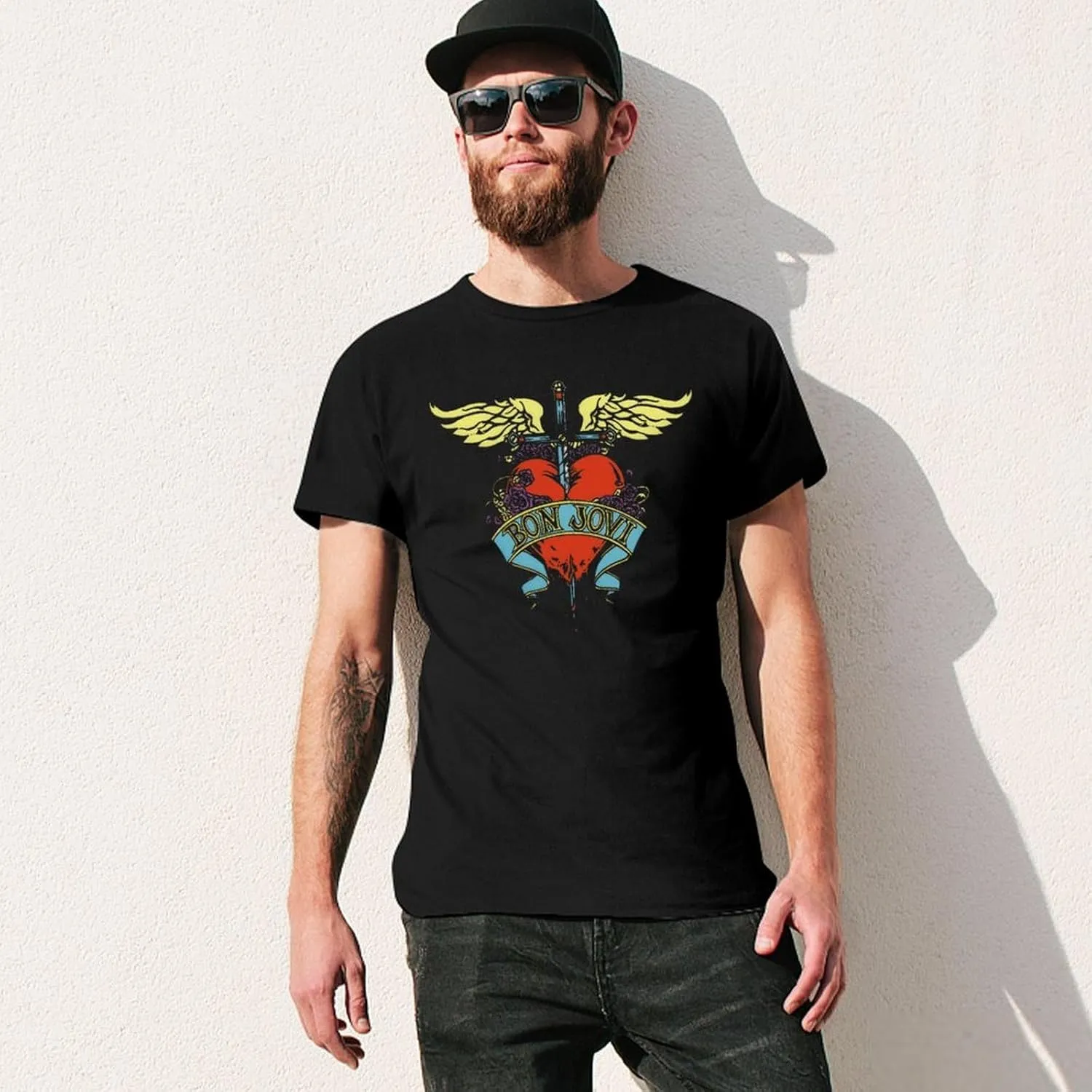 Men's Music Fans T-Shirts 80s&90s Short Sleeve Cotton Shirts Adult