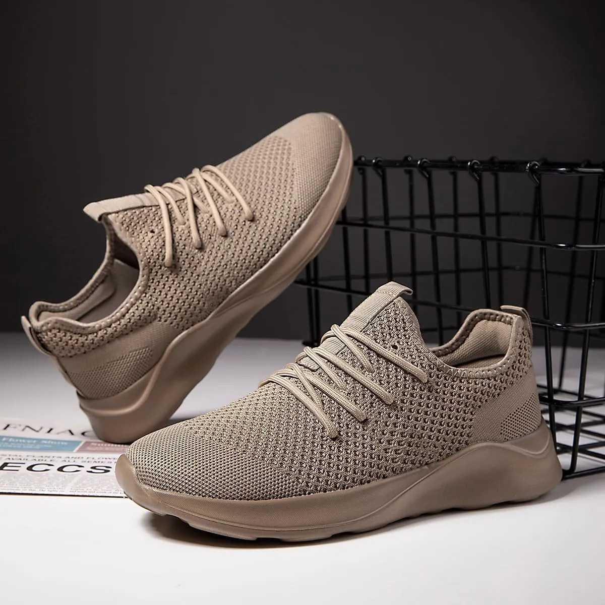 Men's Running Walking Shoes Sneakers Tennis Fitness Athletic Shoes Non Slip On Sports Casual Workout Shoe Lightweight Comfortable Gym Fashion Breathable Mesh Trainer