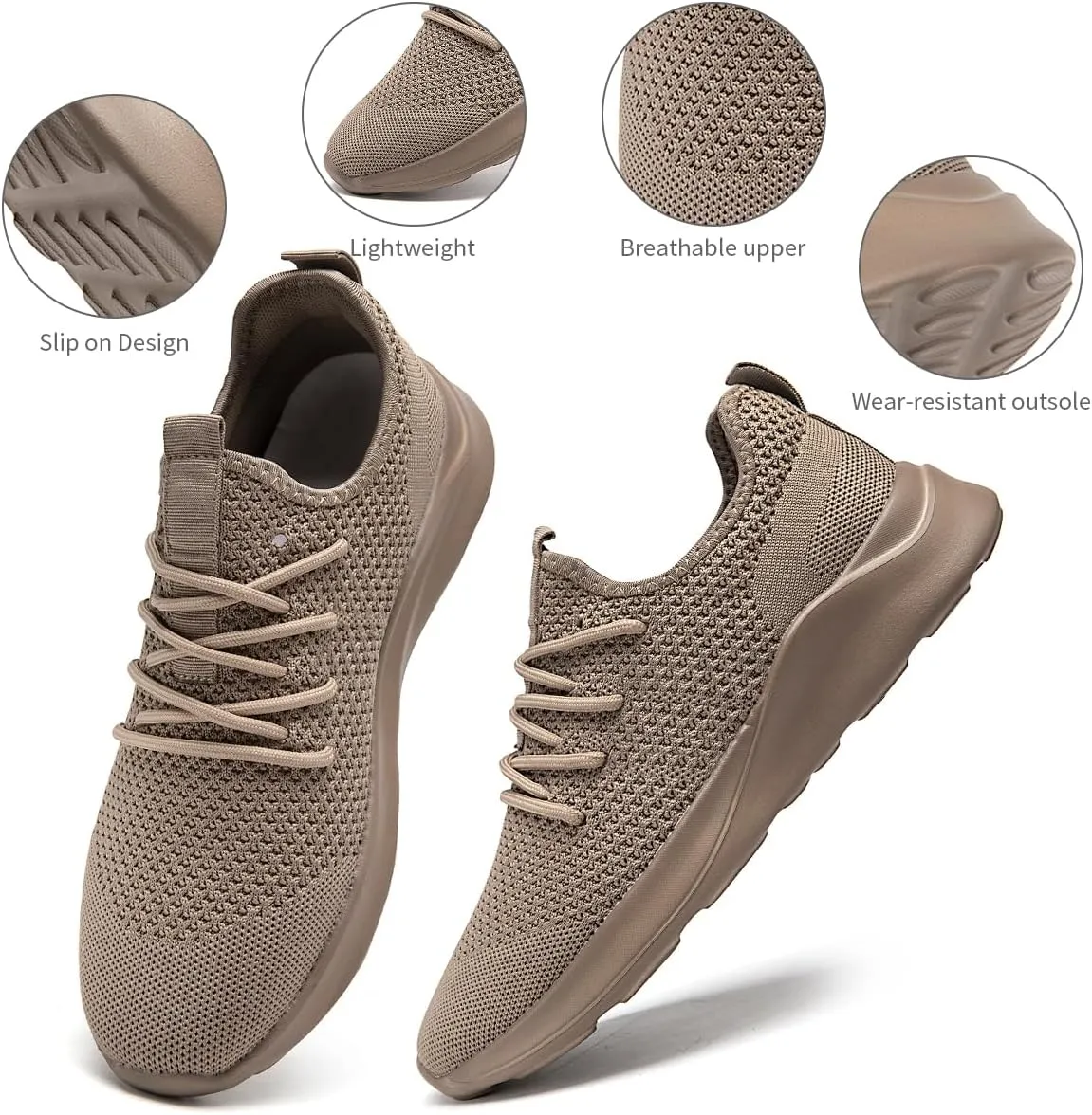Men's Running Walking Shoes Sneakers Tennis Fitness Athletic Shoes Non Slip On Sports Casual Workout Shoe Lightweight Comfortable Gym Fashion Breathable Mesh Trainer