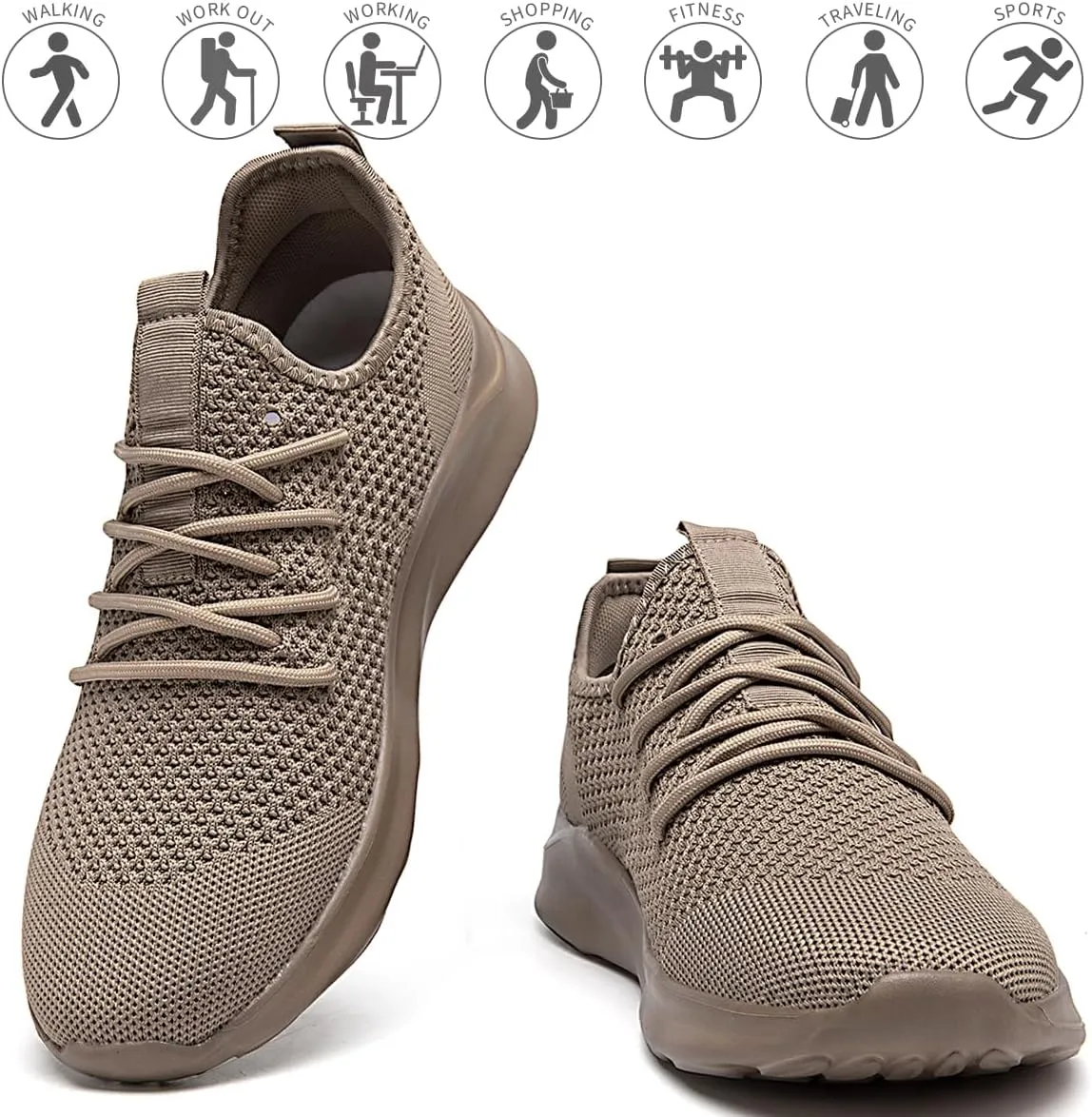 Men's Running Walking Shoes Sneakers Tennis Fitness Athletic Shoes Non Slip On Sports Casual Workout Shoe Lightweight Comfortable Gym Fashion Breathable Mesh Trainer