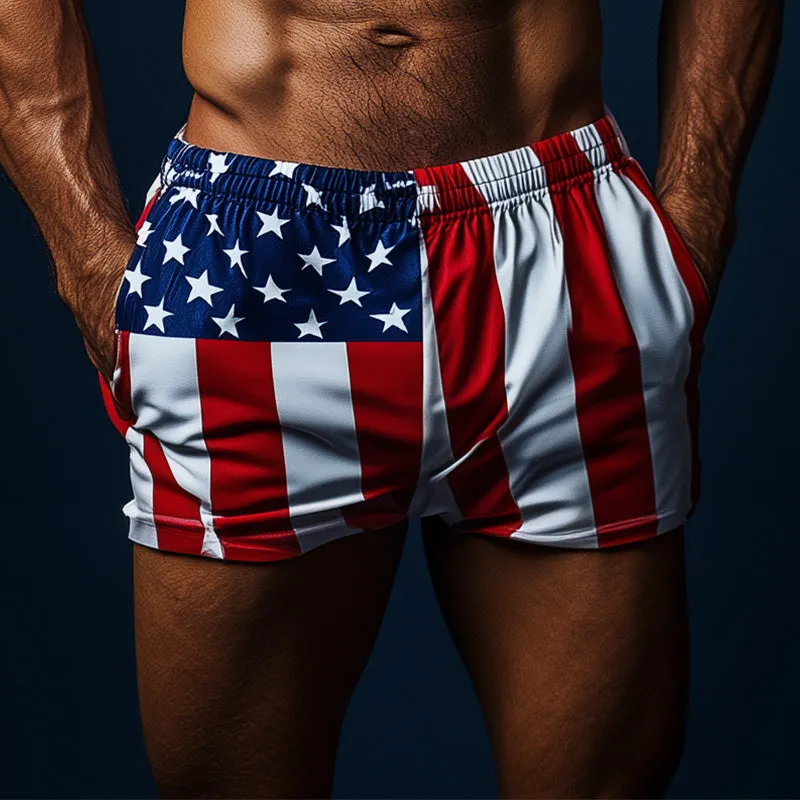 Men's Spring Fashion Vintage Print Beach Shorts MTA1187D3P