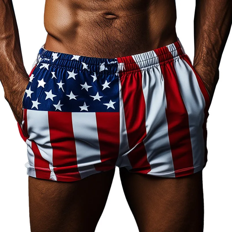 Men's Spring Fashion Vintage Print Beach Shorts MTA1187D3P