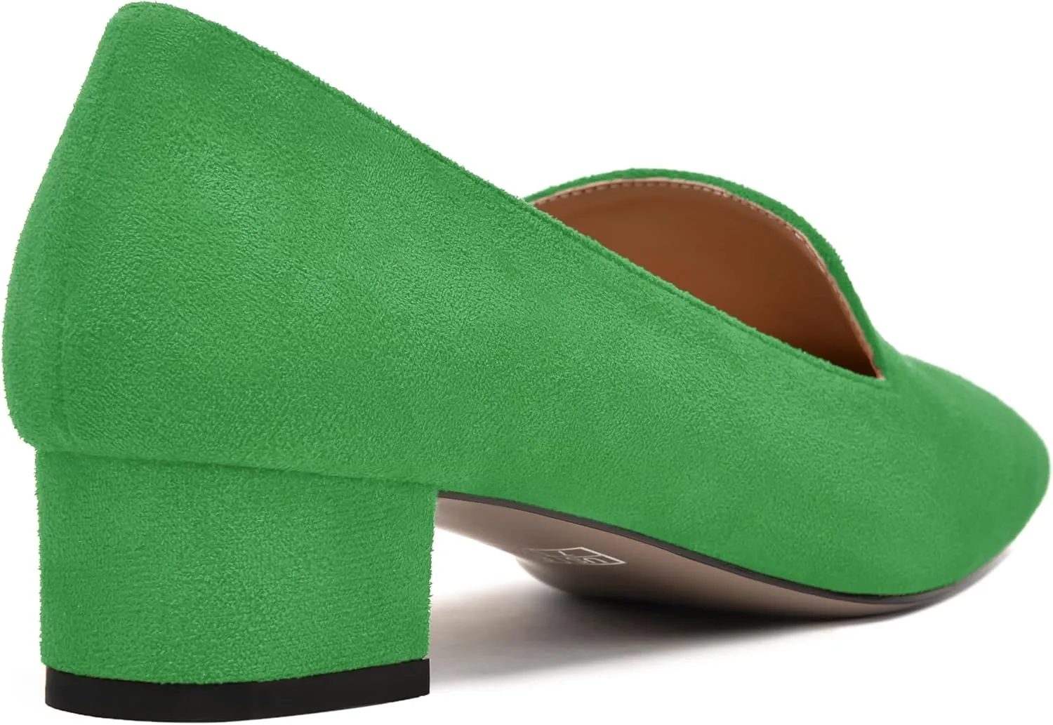 MERRORI Womens Square Toe Suede Casual Slip On Wedding Chunky Low Heel Loafers Shoes 1.5 Inch