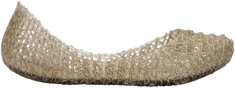 mini melissa Campana Papel Flats for Kids - Comfortable & Cute Closed-Toe Jelly Flat Shoes with Interwoven Cut-Out Design for Girls