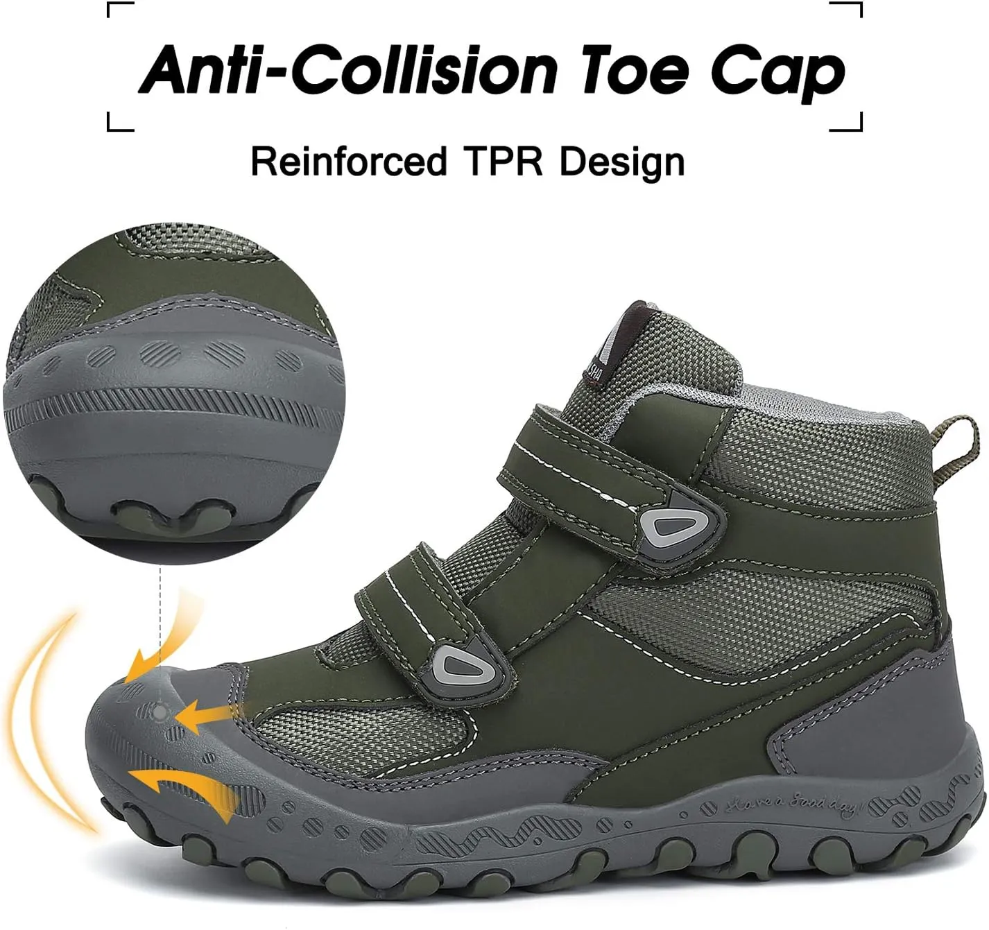 Mishansha Kids Hiking Boots Toddler Girls Boys Hiking Shoes Water-Resistant Anti-Collision Non-Slip Athletic Outdoor Trekking Boots