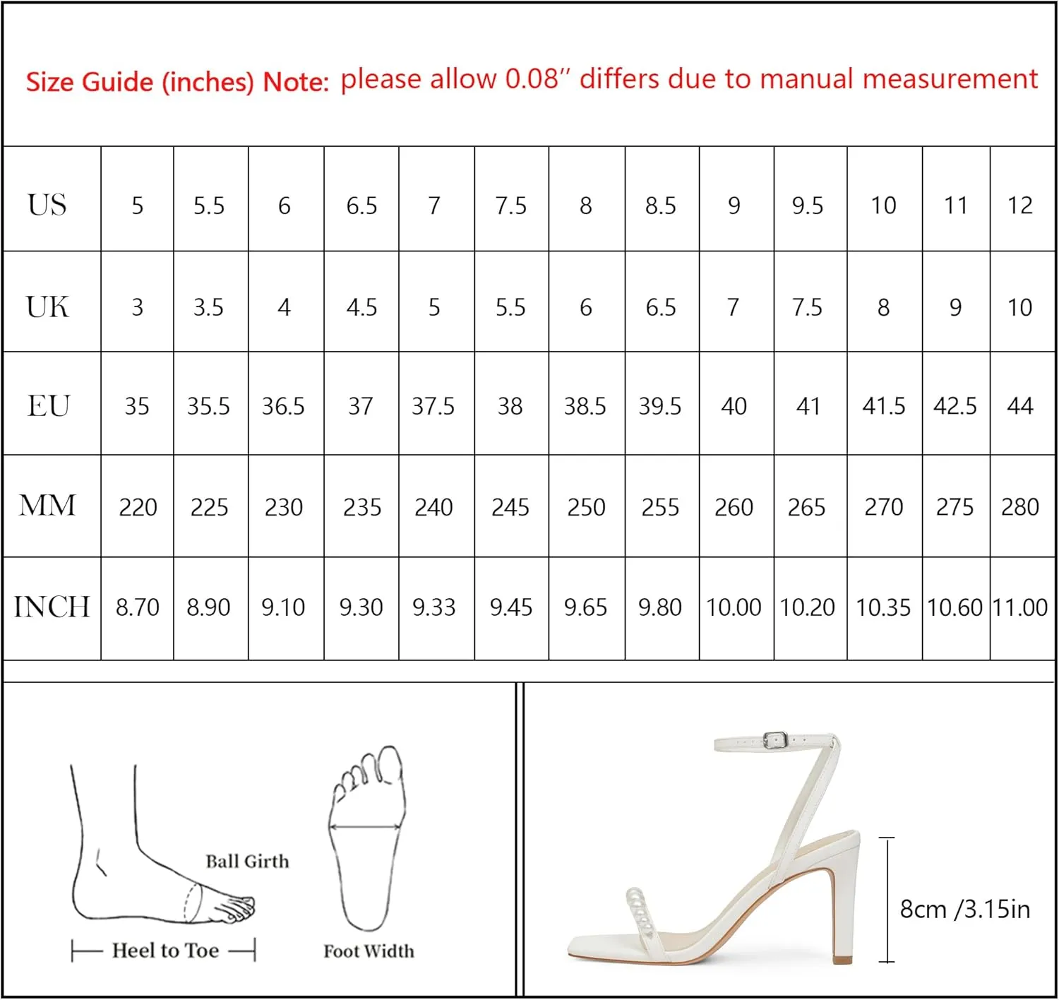 Modatope Womens Heels Square Open Toe Strappy High Heels Ankle Strap Heeled Sandals for Women Party Wedding Daily Wear