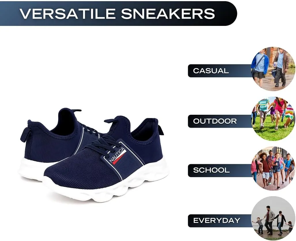 Nautica Kids Sneaker Athletic Slip-On Bungee Running Shoes|Boy - Girl|(Big Kid/Little Kid/Toddler) - Neave/Kappil