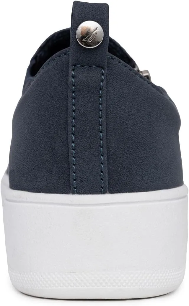 Nautica Women's Slip-On Fashion Sneakers with Side Zipper – Comfortable Low-Top Walking Shoes for Casual Everyday Wear