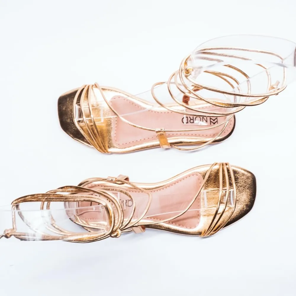 Nord Amaryllis Womens Lace up Flat Sandals with Ankle Strap Summer Criss-Cross Gladiator Shoes