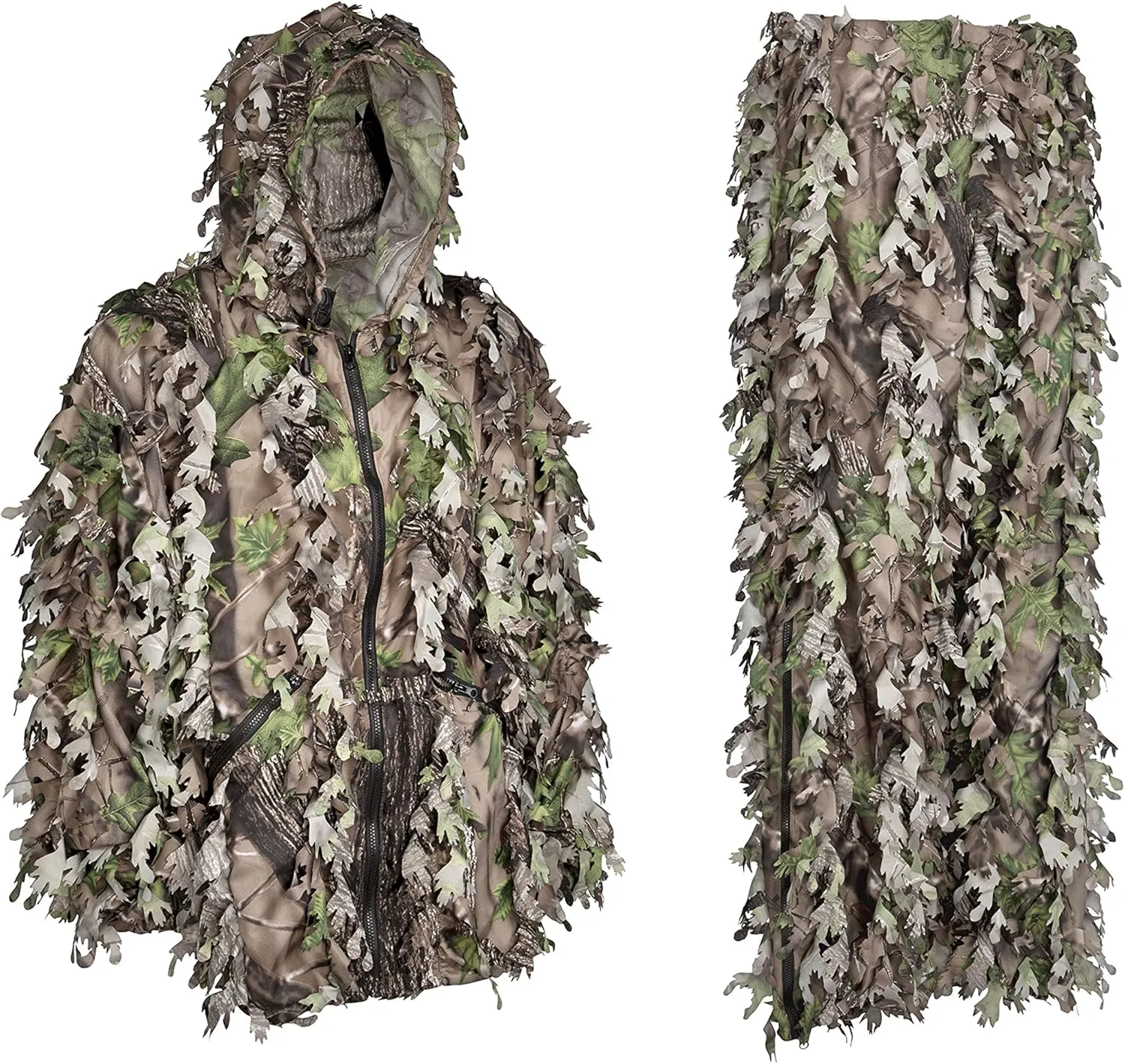 North Mountain Gear Woodland Camo Ghillie Suit 3D Leaf with Zippers and Pockets