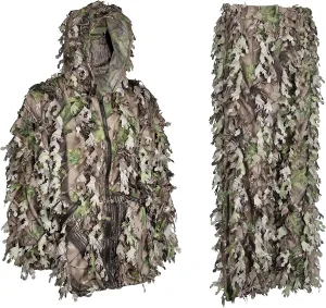 North Mountain Gear Woodland Camo Ghillie Suit 3D Leaf with Zippers and Pockets